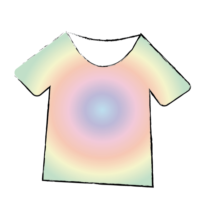 illustration of tie dyed T-shirt